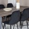 MarinaGRBL Essgruppe Esstisch El Holz dekor grau und 6 Polar Diamond Esszimmerstühle Velour schwarz.