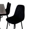 MarinaGRBL Essgruppe Esstisch El Holz dekor grau und 6 Polar Diamond Esszimmerstühle Velour schwarz.