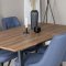 IncaNABL spisegruppe spisebord uttrekksbord lengde cm 160 / 200 el tre dekor og 4 Velvet Deluxe spisestuestoler bl, svart.