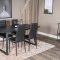 IncaBLBL zestaw do jadalni stół do jadalni wysuwany stolik długość cm 160 / 200 czarny oraz 4 Slim High Back krzesło stołowe skóra syntetyczna czarny.