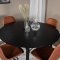 Dipp115BLBL matgrupp matbord svart och 4 Polar matstola PU konstlder brun.