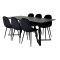 MarinaBLBL matgrupp  svart och 6 Polar matstola velour svart.