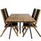 Chan hagesett bord 100x200cm og 4 stoler Little John svart, natur.
