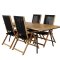 Chan hagesett bord 100x200cm og 4 stoler Little John svart, natur.
