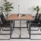 Khung Trdgrdset bord 100x200cm och 6 stole stapel Lindos svart, natur.