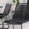 Khung Trdgrdset bord 100x200cm och 6 stole stapel Lindos svart, natur.