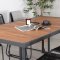 Khung Trdgrdset bord 100x200cm och 6 stole stapel Lindos svart, natur.