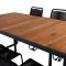 Khung Trdgrdset bord 100x200cm och 6 stole stapel Lindos svart, natur.