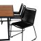 Khung Trdgrdset bord 100x200cm och 6 stole stapel Lindos svart, natur.