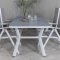 Virya Gartenset Tisch 90x160cm und 4 St&uuml;hle Break wei&szlig;, grau.