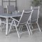 Virya Gartenset Tisch 90x160cm und 4 St&uuml;hle Break wei&szlig;, grau.