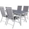 Virya Gartenset Tisch 90x160cm und 4 St&uuml;hle Break wei&szlig;, grau.