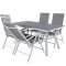 Virya Gartenset Tisch 90x160cm und 4 St&uuml;hle Break wei&szlig;, grau.