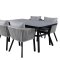 Virya hagesett bord 90x160cm og 4 stoler Virya hvit, svart, gr.