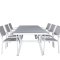 Virya zestaw ogrodowy stół 100x200cm i 6 krzesło Copacabana czarny, szary, biały. 