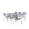 Virya zestaw ogrodowy stół 100x200cm i 6 krzesło Copacabana czarny, szary, biały. 