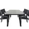 Paola zestaw ogrodowy stół 100x200cm czarny, 6 krzesła Copacabana czarny.
