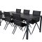 Break Gartenset Tisch 90x205cm schwarz, 6 Sthle Alina schwarz.