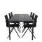 Break Gartenset Tisch 90x205cm schwarz, 6 Sthle Alina schwarz.