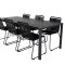 Break Gartenset Tisch 90x205cm schwarz, 6 Sthle Lindos schwarz.