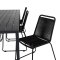 Break Gartenset Tisch 90x205cm schwarz, 6 Sthle Lindos schwarz.