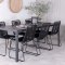 Break Gartenset Tisch 90x205cm schwarz, 6 Sthle Lindos schwarz.