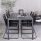 Break Gartenset Tisch 90x205cm schwarz, 6 Sthle Lindos schwarz.