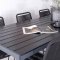 Break Gartenset Tisch 90x205cm schwarz, 6 Sthle Lindos schwarz.