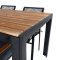 Bois Gartenset Tisch 90x205cm und 6 Stühle Dallas schwarz, natur.