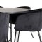 Copenhagen Essgruppe Esstisch braun und 6 Berit Esszimmersthle Velour schwarz.