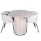 BiancaWW Essgruppe Esstisch Eiche Furnier wei washed und 4 Berit Esszimmersthle Velour beige.