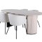BiancaWW Essgruppe Esstisch Eiche Furnier wei washed und 4 Berit Esszimmersthle Velour beige.