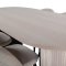 BiancaWW matgrupp matbord ektrd faner vit washed och 4 Velvet Stitches matstola velour beige.