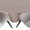 BiancaROWW matgrupp matbord ektrd faner vit washed och 4 Velvet matstola sammet beige, svart.