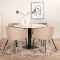 Estelle106WHBL matgrupp matbord vit, marmor och 4 Berit matstola beige.