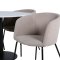 Estelle106WHBL matgrupp matbord vit, marmor och 4 Berit matstola beige.