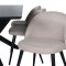 PiazzaBLBL matgrupp matbord svart och 6 Velvet Stitches matstola beige.
