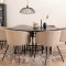 Set da pranzo Copenhagen con tavolo da pranzo marrone e 6 sedie Berit beige.