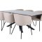 PiazzaGRBL matgrupp matbord gr och 6 Berit matstola beige.