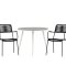 Break Gartenset Tisch 90cm grau, 2 Sthle Lindos schwarz.