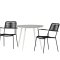 Break Gartenset Tisch 90cm grau, 2 Sthle Lindos schwarz.
