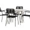Lina Gartenset Tisch 120cm beige, 4 Sthle Lindos schwarz.