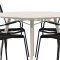 Lina Gartenset Tisch 120cm beige, 4 Sthle Lindos schwarz.