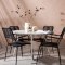 Lina Gartenset Tisch 120cm beige, 4 Sthle Lindos schwarz.