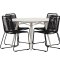 Lina Gartenset Tisch 120cm beige, 4 Sthle Lindos schwarz.