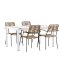 Togo set de jardin table 90x150cm blanc, 4 chaises Lindos marron.