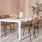 Togo set de jardin table 90x150cm blanc, 4 chaises Lindos marron.