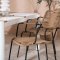 Togo set de jardin table 90x150cm blanc, 4 chaises Lindos marron.