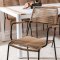 Togo hagesett bord 100x200cm hvit, 6 stoler Lindos brun.