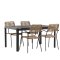 Togo Gartenset Tisch 90x150cm schwarz, 4 Stühle Lindos braun.